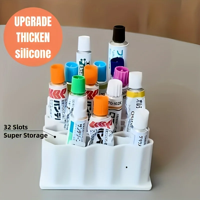 1 PCS Ointment Storage Box Ointment Desktop Storage Device 32 Compartments Storage Durable Sturdy Space Saving Storage Rack