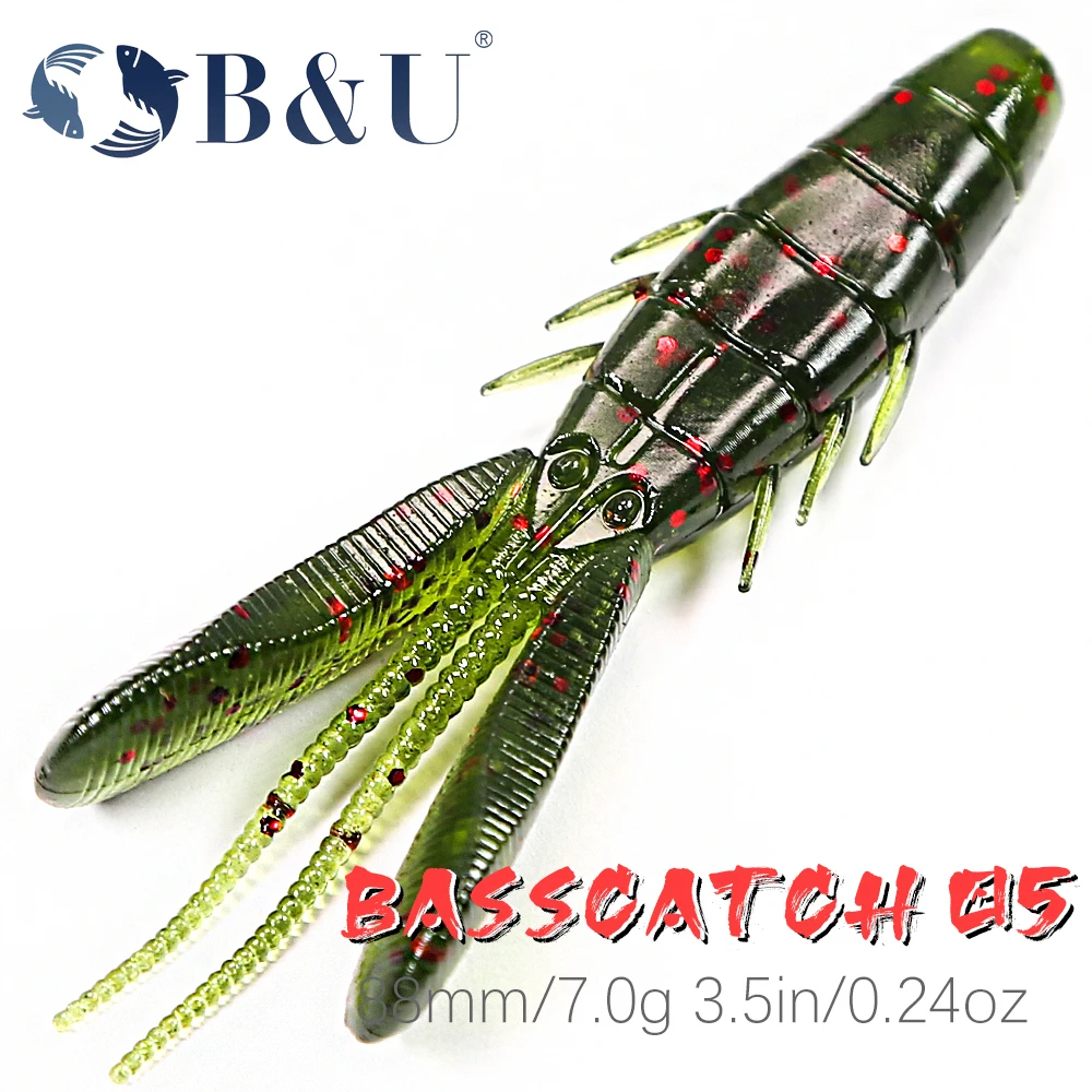 

B&U Craw Fishing Lures Craws Shrimp Scent Soft Bass Perch Lure Fishing Bait Wobblers Bass Lures Soft Silicone