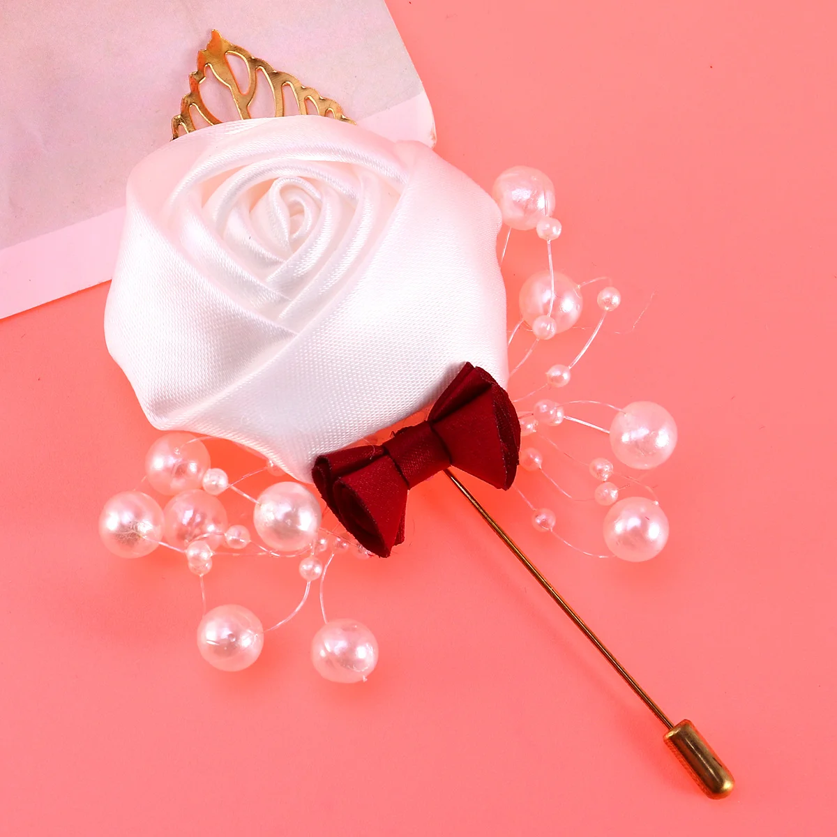 2 قطعة بروش اللؤلؤ العصرية الأزهار العروة مأدبة الزفاف ديكور أنيق أناقة الإكسسوارات للنساء الأبيض