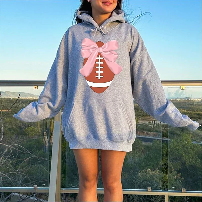 

Rugby Sweatshirt Women's Hoodie Cartoon Style Cute Loose Fit Fine Plain Fabric Gift For Your Girlfriend