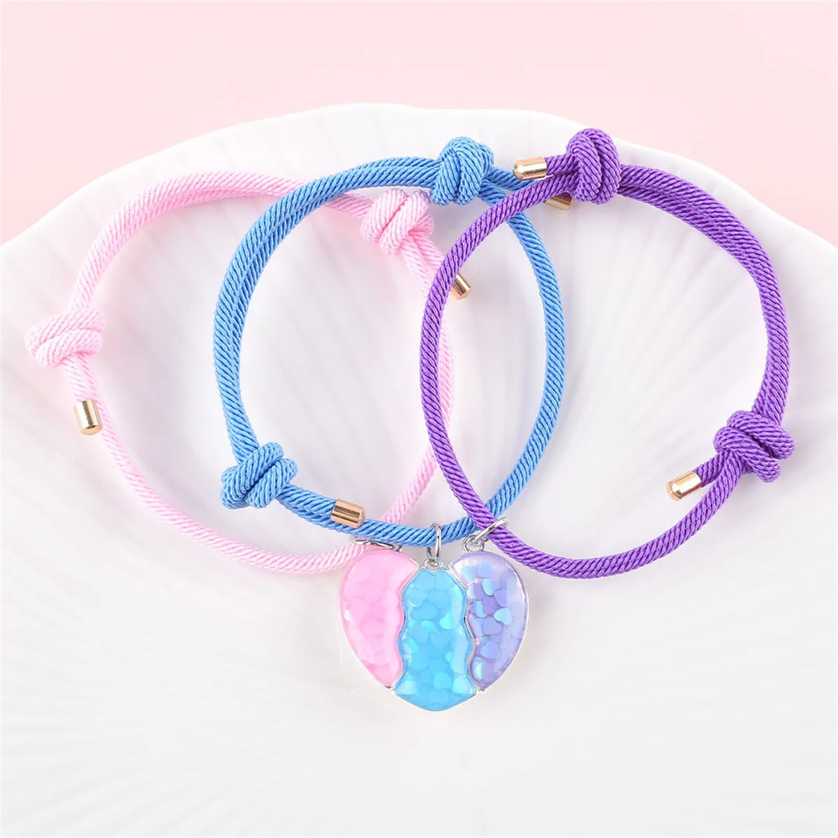 

3Pcs Love Sparkle Magnetic Bracelet Korean Exquisite Hand Rope Cute Creative Jewelry Accessories Daily Best Friend Couple Gift