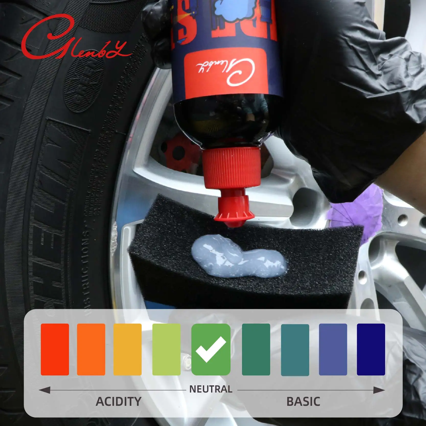 Car Tire Shine Gel and Conditioner, Oil Based Tire Gel, SIO2 & Black Dye Infused,No Sling Formula. Enhances Tires Color & Finish image 2