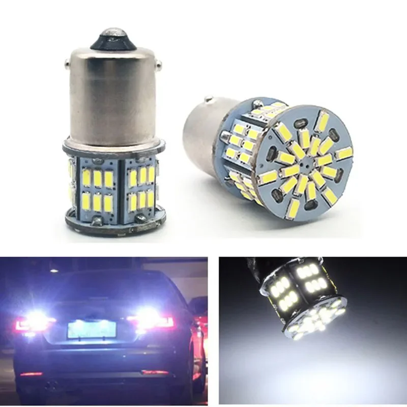 

1PC Car Light 1156 BA15S P21W 1157 BAY15D 3014 54SMD Car LED Auto Brake Lamp Turn Signal Lights 12V White Dropshipping