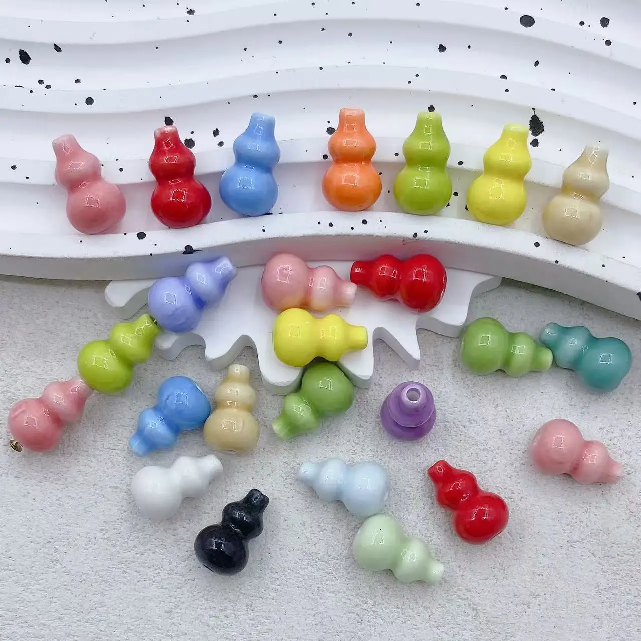 10pcs 9*15mm Gourd Ceramic Beads Scattered Beads Jewelry Making Handmade Bracelet Necklace