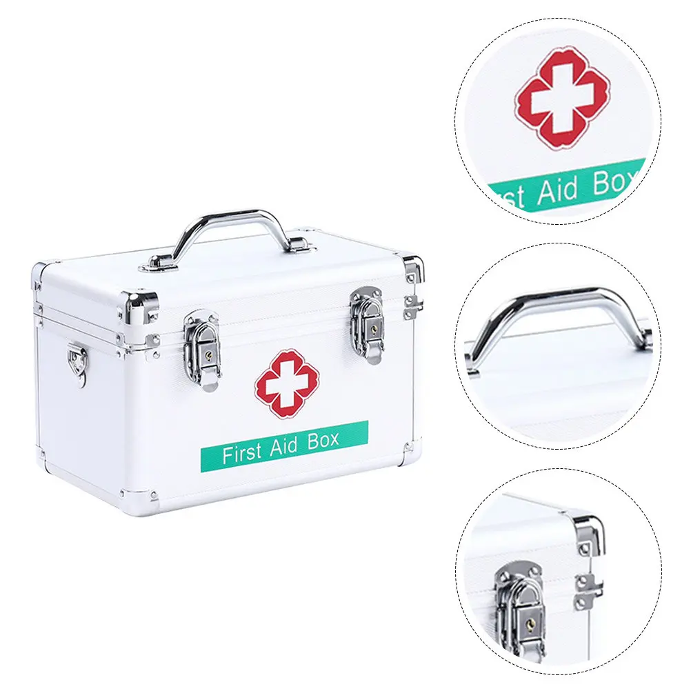 

1Pcs 12In Large Capacity 3-Tier Medicine Box with Lock Childproof Sealed Moistureproof Travel First Aid