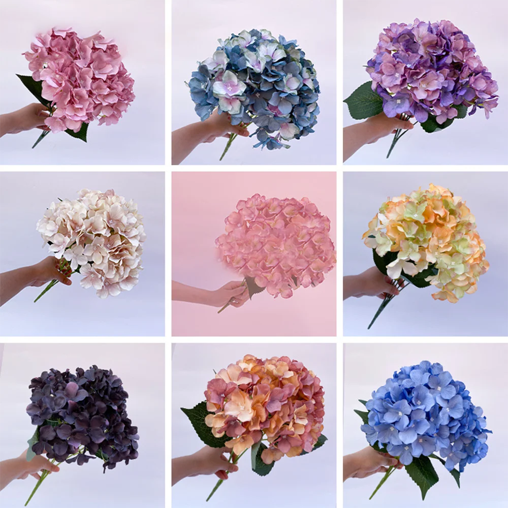 European retro fall British Hydrangea artificial small branch silk flower DIY wedding scrapbook flores artificiales house decor