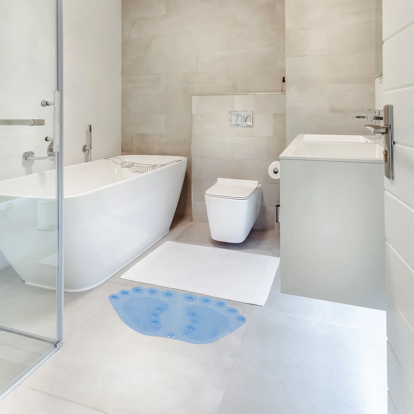 

1Pcs Foot Pad Anti-Skid Bathroom Mat PVC Suction Cup Ground Mat Non-Slip -Friendly Comfortable Shower Sauna Spa