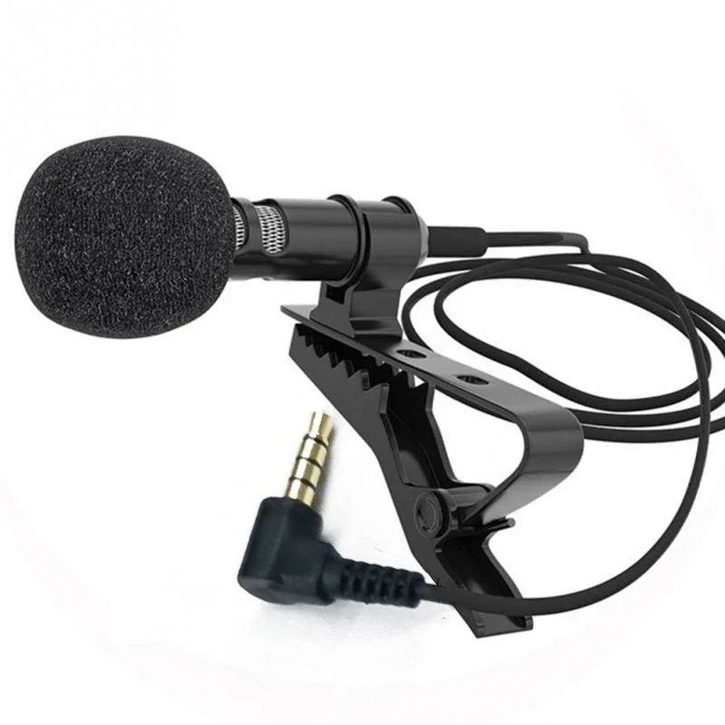 

For Mobile Phone Speaking in Lecture 1.5m/3m Bracket Clip Vocal Audio Lapel Microphone 3.5 mm Microphone Clip Tie Collar