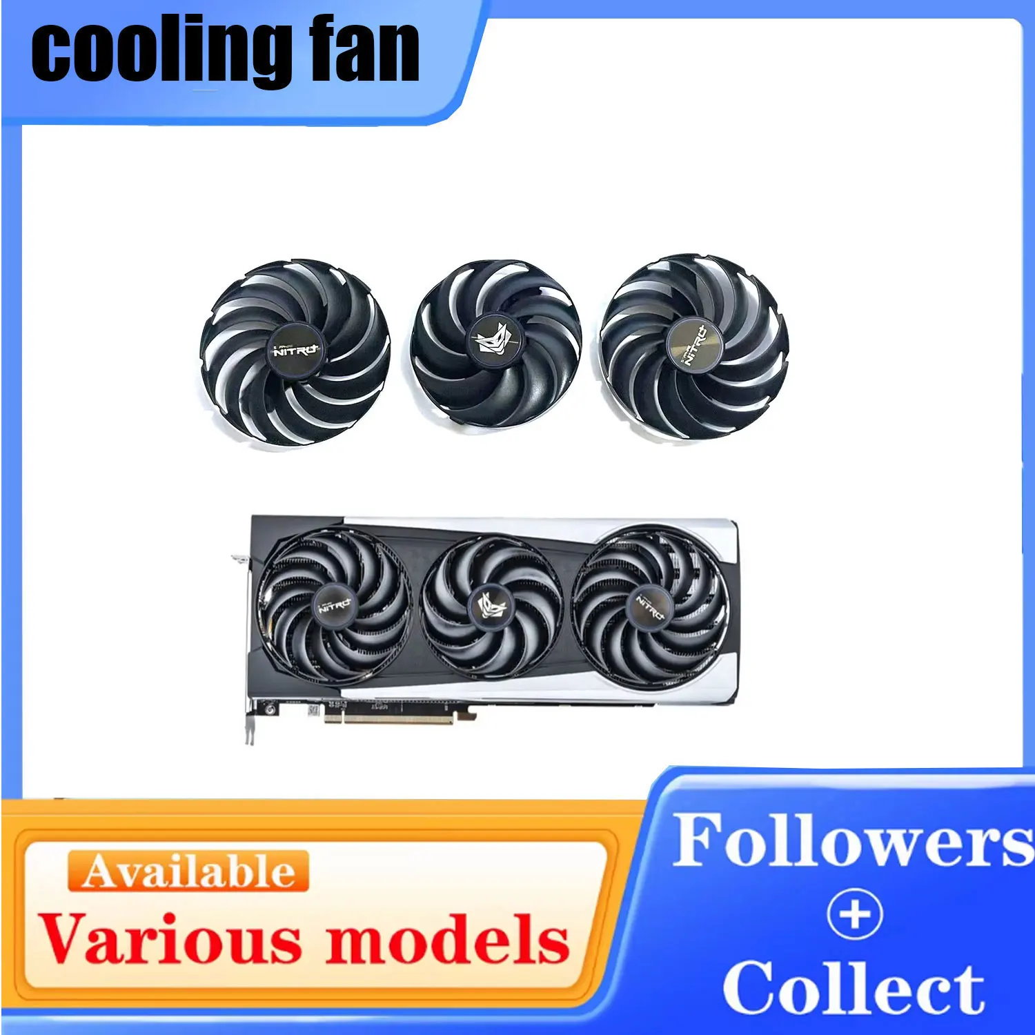 NEW 89MM FDC10H12D9-C 95MM FDC10U12D9-C 6PIN RX6800 XT GPU fan for Sapphire NITRO+AMD Radeon RX 6700 6800 6900 XT graphics card