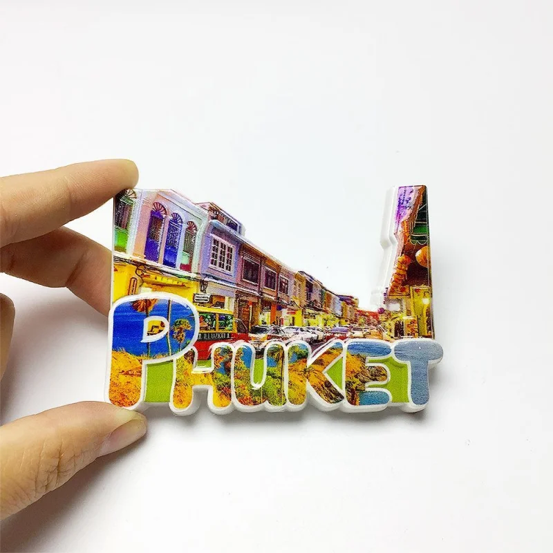 فوكيت، تايلاند مشهد مغناطيسي مغناطيس الثلاجة تذكارية للسفر حرف ثلاثي الأبعاد ملصقات مغناطيسية إبداعية للديكور #2