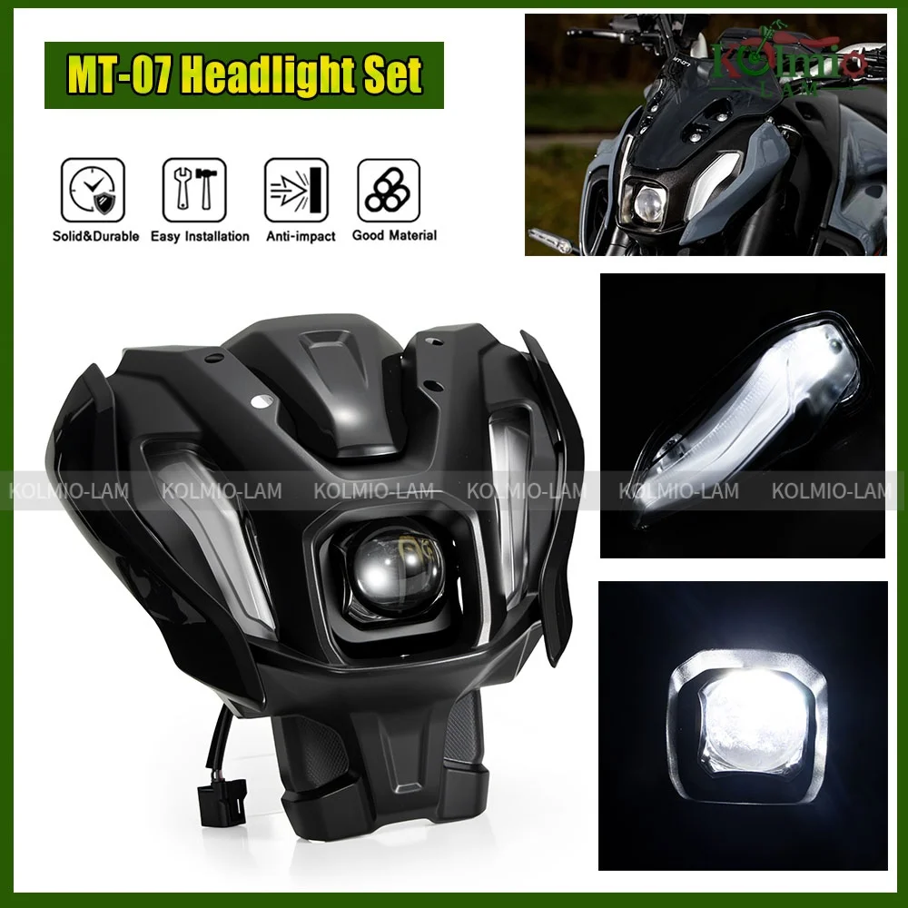 

Fit for 2021 - 2024 YAMAHA MT07 MT-07 Motorcycle Headlight Front Fairing Nose Cowl Set MT 07 2022 2023 Headlamp Side light