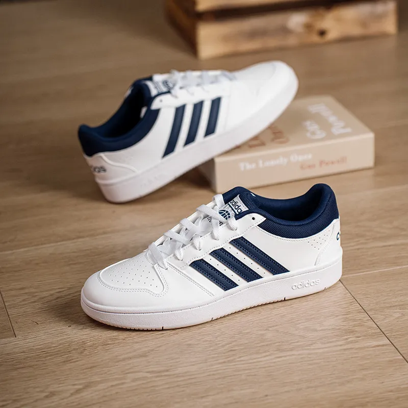 Adidas KI1058 men women casual sneakers white navy blue flat sole classic walking board shoes
