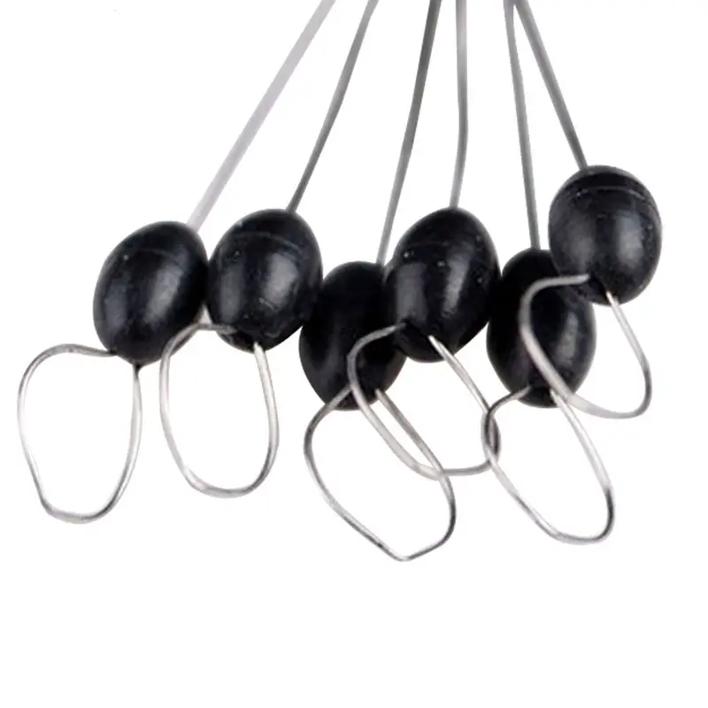 600 ชิ้น 100 กลุ่ม/ชุดตกปลา Bobber Stopper ลูกปัดยางสีดํา Stopper ตกปลาลอยถั่ว Space