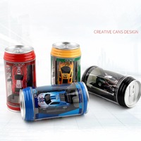 Mini RC car - Coke can design with roadblocks, a high-speed racing simulation toy for children, an ideal gift