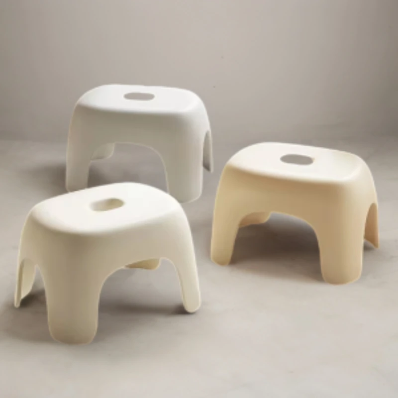 

Household Thickened Plastic Small Stool Living Room Bathroom Pliant Portable Modern Living Room Folding Vanity Pouf Furniture