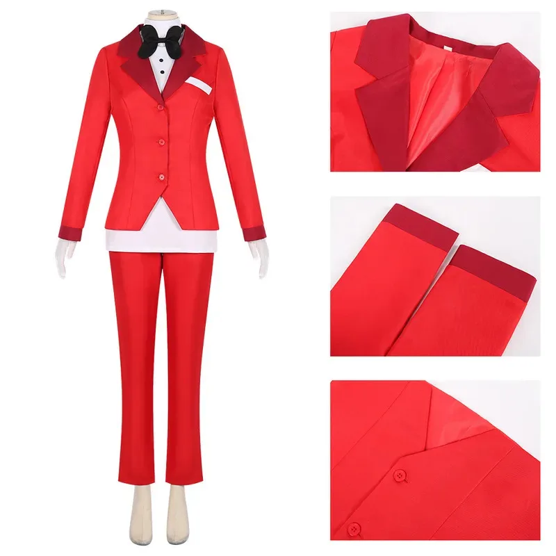 هازبين كوسبلاي فندق تشارلي زي البدلة الحمراء الزي الرسمي أزياء الهالوين كرنفال التأثيرية