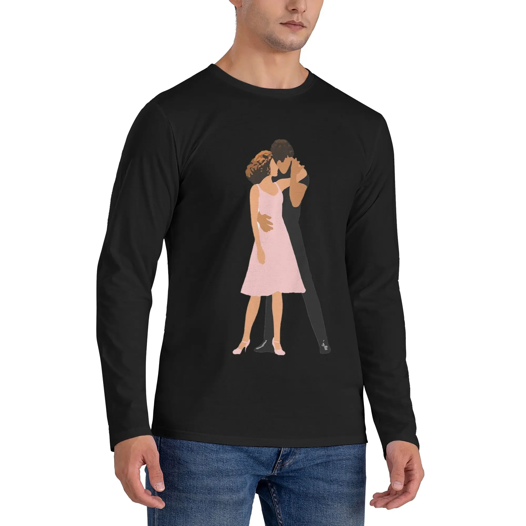 

Dirty Dancing Men's Long Sleeved T-shirt Casual Round Neck T shirts Spring and Autumn Men tops