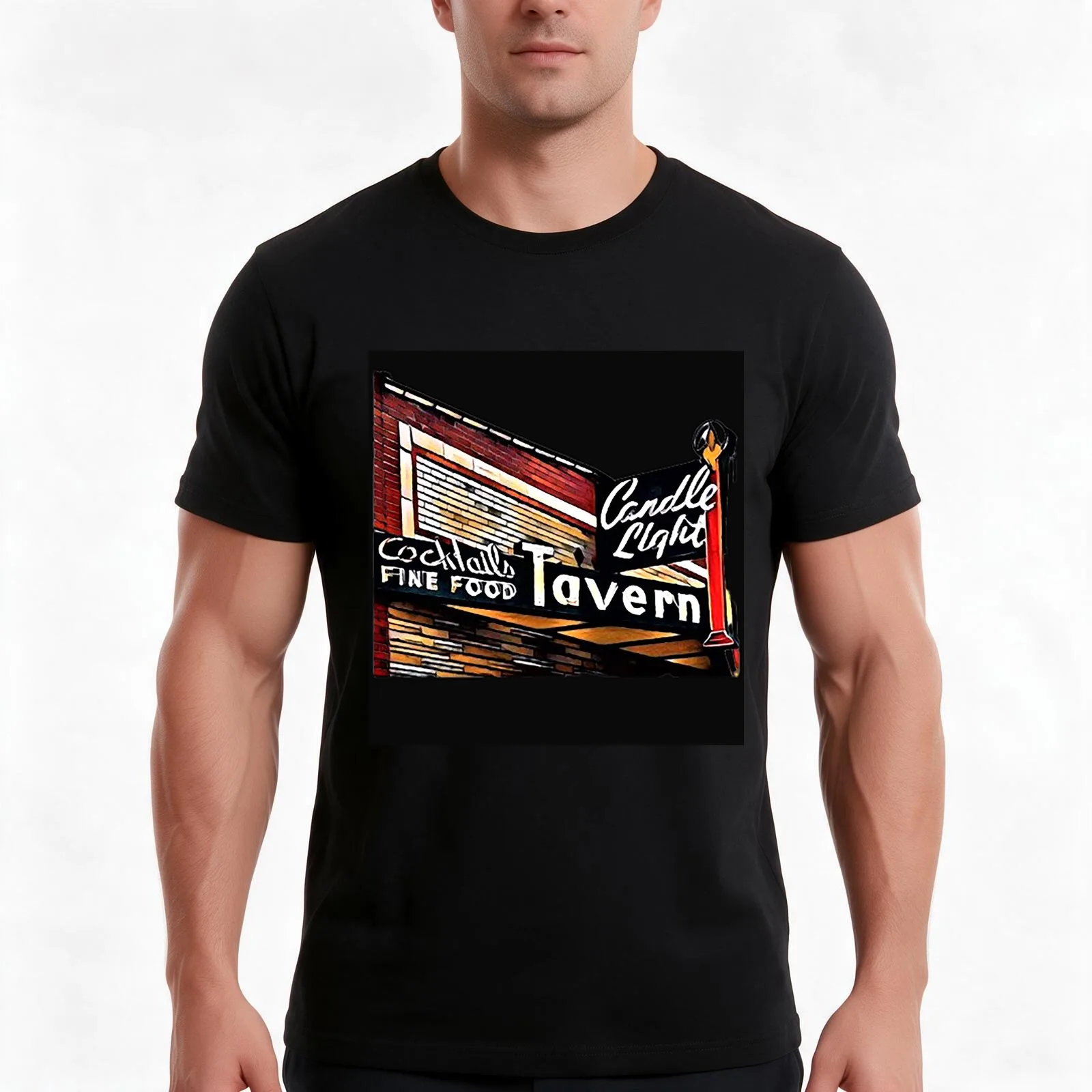 Candlelight Tavern Denver CO USA Black Back Logo T-Shirt Summer Casual Cotton Tee Oversized Streetwear Tops Unisex Men Women