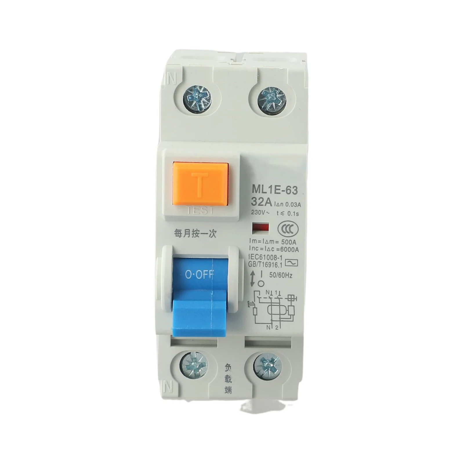 Air Switch Leakage Protector 25A/32A/40A/63A 6000A AC 220V Accessories Fire Insulation Household ML1E-63 Practical