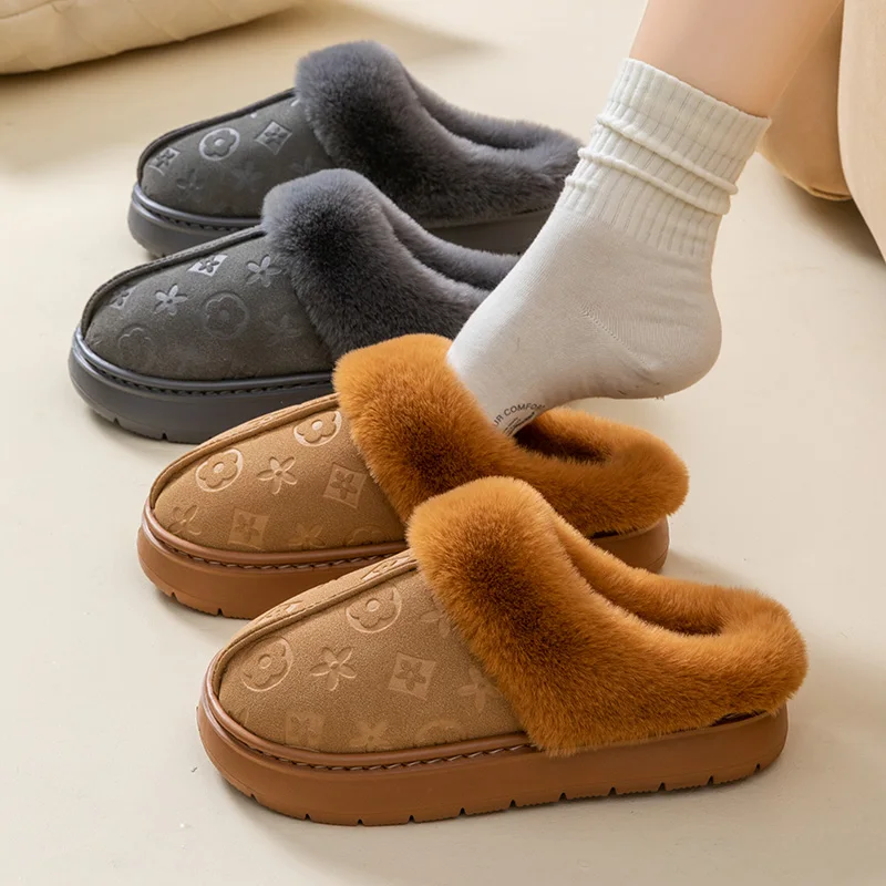 

Cotton slippers for women, winter new home, indoor plush insulation, anti slip floor, cotton slippers for couples, winter