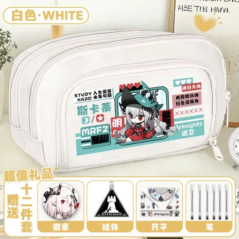 متوفر 2025 لعبة أنيمي الفرسان كوس Amiya Skadi Exusiai SilverAsh للجنسين الحرم الجامعي طباعة بسيطة تخزين مقلمة هدية