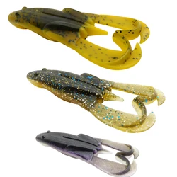 ESFISHING Frog Fishing Lures 75mm 6pcs TopWater Pesca Soft Silcone Baits Snakehead Bass For Fishing Double Curly