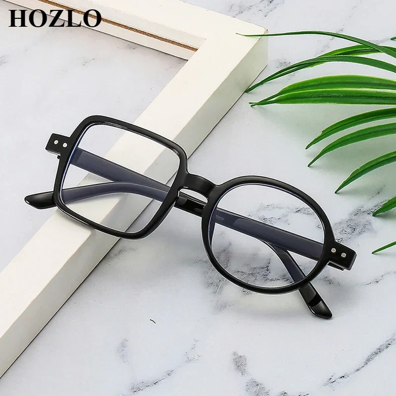 Asymmetrical Prescription Glasses Frames For Women Men Square Round Frame Rivets Retro European American Fashion Spectacles Hot