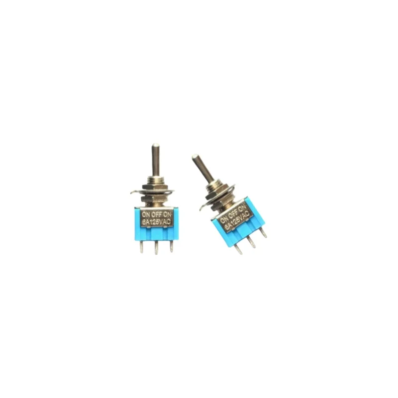 MTS-03 Small sized Single pole Three throw Rocker Toggle Switch 3 pin 3 position Without Nut