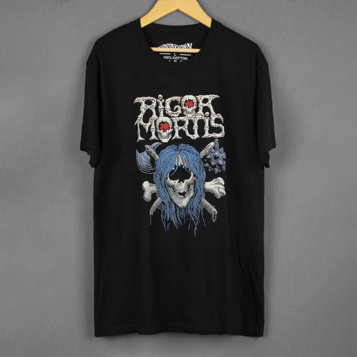 Rigor Mortis T-Shirt Thrash Death Metal Pestilence Sepultura Onslaught Sadus Men's Clothing Short Sleeve Cotton Shirt