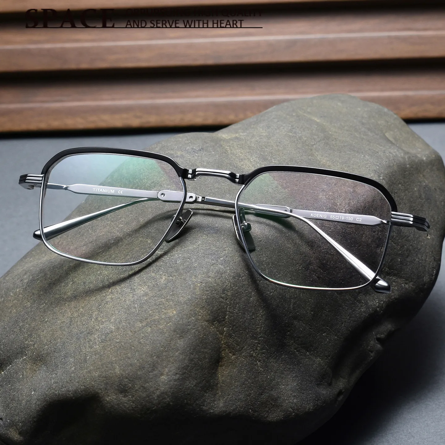Designer Luxury Foldable Square Eyeglasses Frame For Men Business Portable Large Face Optical Prescription Spectacles Eyewear
