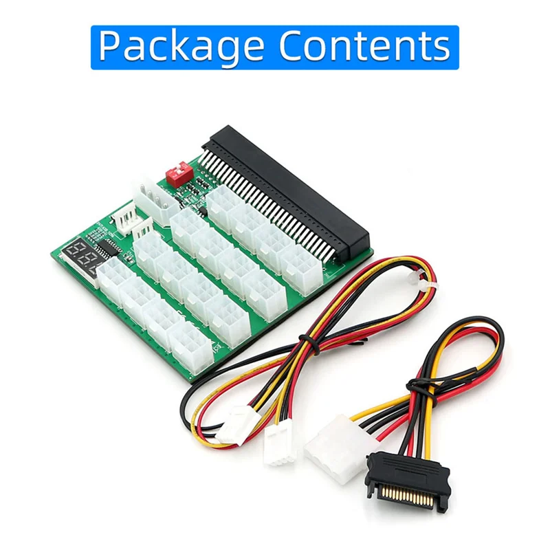 Upgrade Version 12V 64Pin to 16x 6Pin Power Supply Breakout Board Adapter with SATA Cable for DPS-1200FB A for FUJITSU Brand PSU