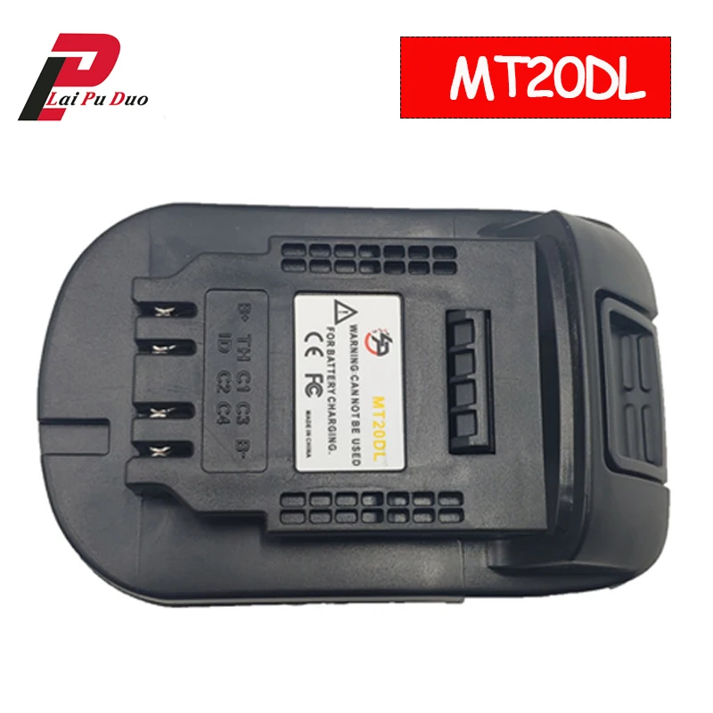 Mt20Dl Battery Adapter for Makita 18V Bl1830 Bl1860 Bl1815 Li-Ion Battery for Dewalt 18V 20V Dcb200 Li-Ion Battery