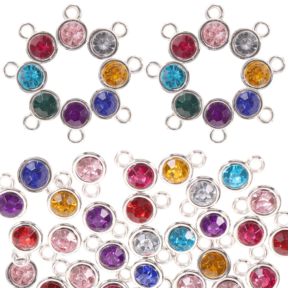 

60Pcs Mixed Color Gemstone Charms DIY Jewelry Pendant Kit for Necklace Bracelet Crafting Gemstone Charms Pendant