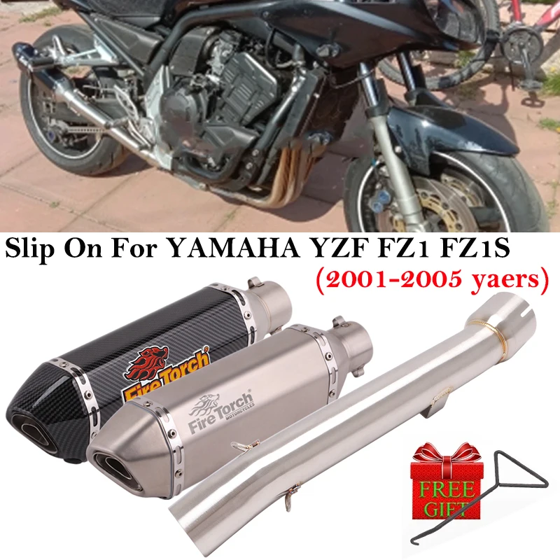 

Slip On For YAMAHA YZF FZ1 FZ1S 2001 - 2005 Middie Link Pipe Escape Moto Motorcycle Exhaust Motorbike With Muffler DB Killer