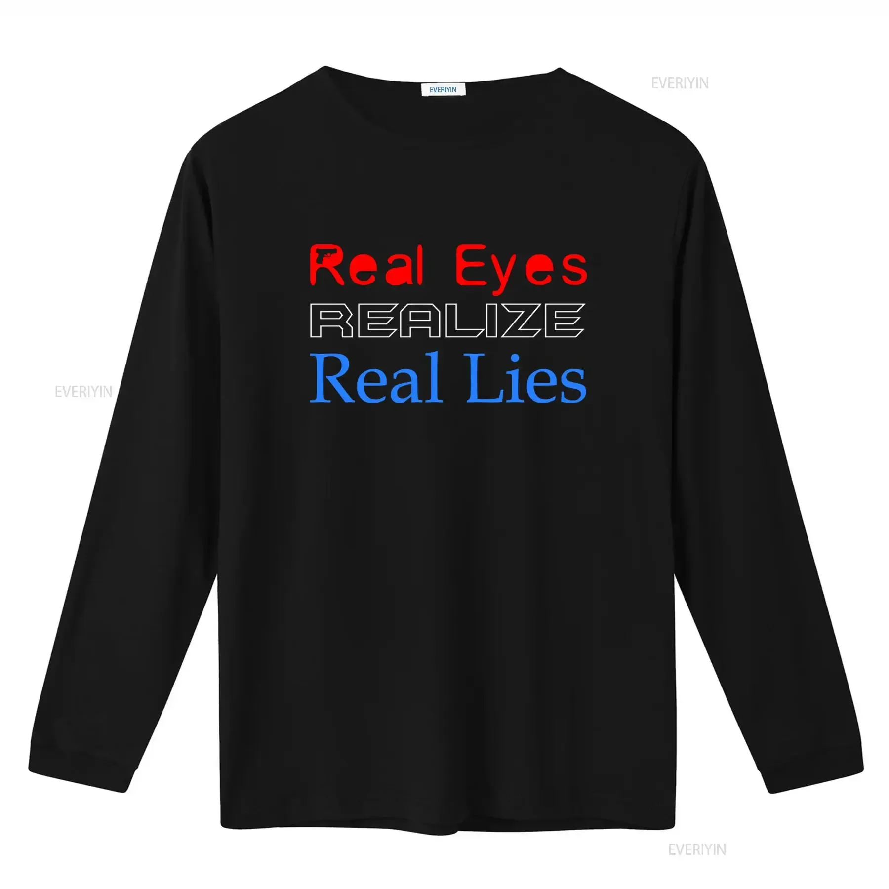 Real Eyes Realize Lies T Shirt for Fashion Streetwear vintage Washed homme Top For Everyday Wear Versatile Stylish Soft