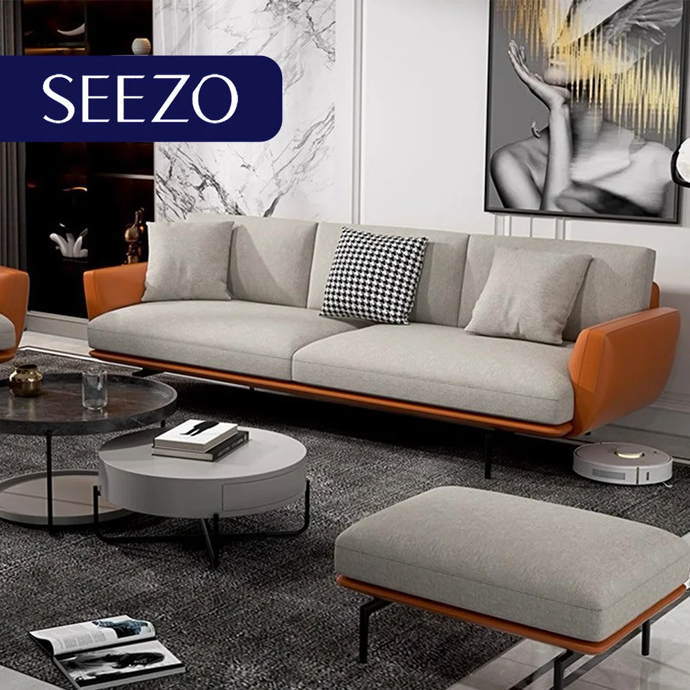 Modern Luxury Hotel Style 3-Seat Living Room Lobby Sofa Top Fashion High Quality Bespoke Sofa for Bedroom Dining Customizable