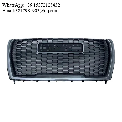 

Car Front Upper Grille Replacement Glossy Black ABS For G-M-C Yukon 2021 2022 2023 2024