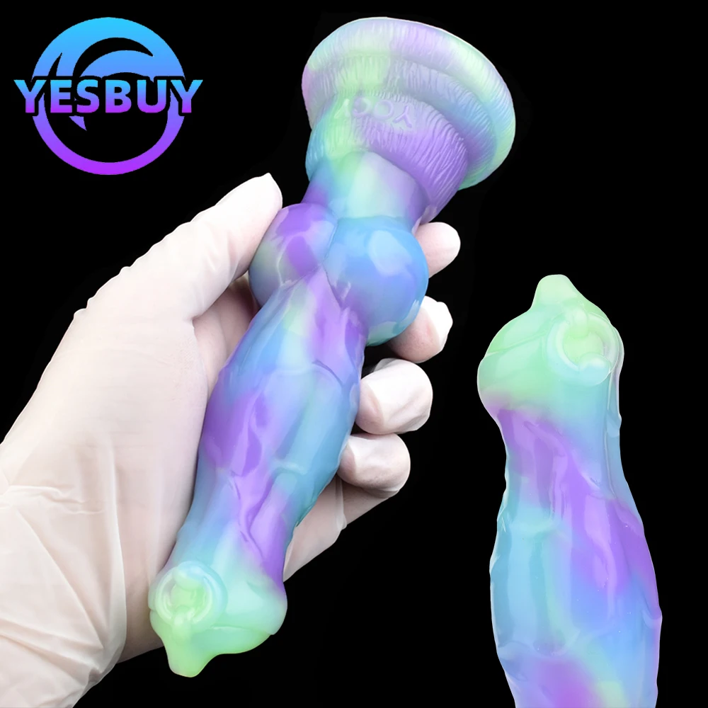 

YESBUY Fantasy Wolf Dildo Lotus Color Animal Knot Penis Anal Sex Toy With Sucker Dildos Vaginal Stimulator For Couple Sexy Shop