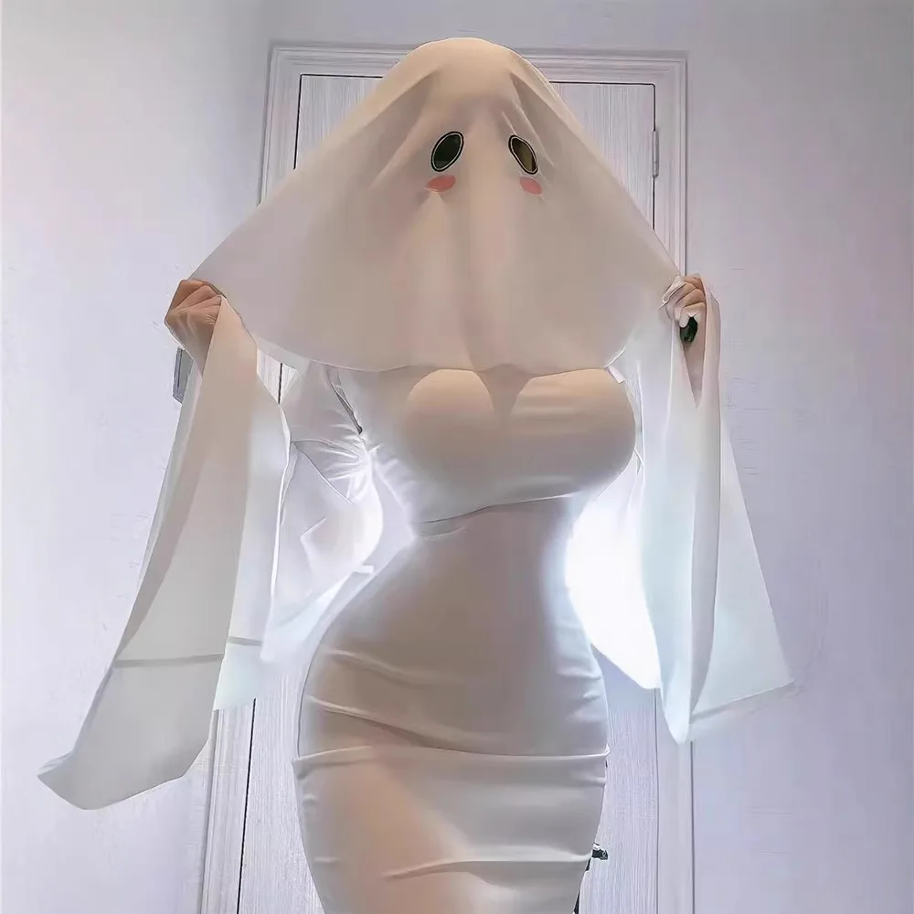 

TK Popular COS Ghost Apricot Lady Conservative Ghost Girl Halloween Drag Cos Women's Two Wear Slim Fishtail Skirt Funny Dress