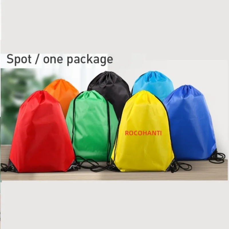 

Wholesale 210D Polyester Drawstring Backpack Custom Log Reusable Large Capacity Gym Foldable Nylon Personalized Drawstring Bag