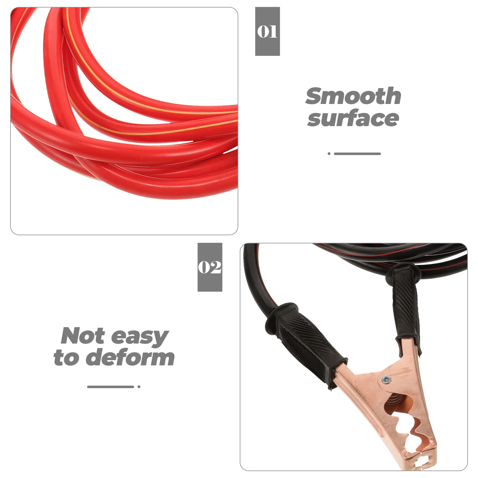 

2Pcs Car Jumper Cable Booster Line Emergency Cable Clamp Heavy Duty for Suv Truck 3 Meters Jumper Cables