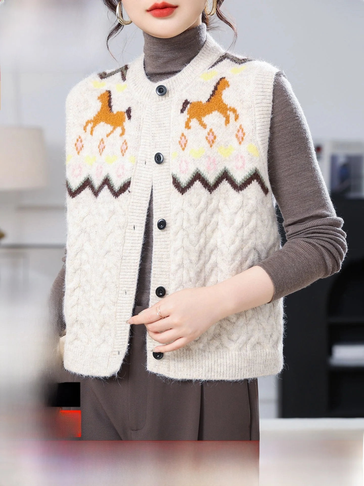 

Eordos Spring New round Ne Svel Wool Knitted Open Cardigan Vest Women's Faion ort Sle Outerwear