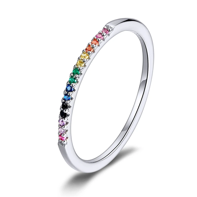 Women's 925 Sterling Silver CZ Stackable Ring, Statement Jewelry