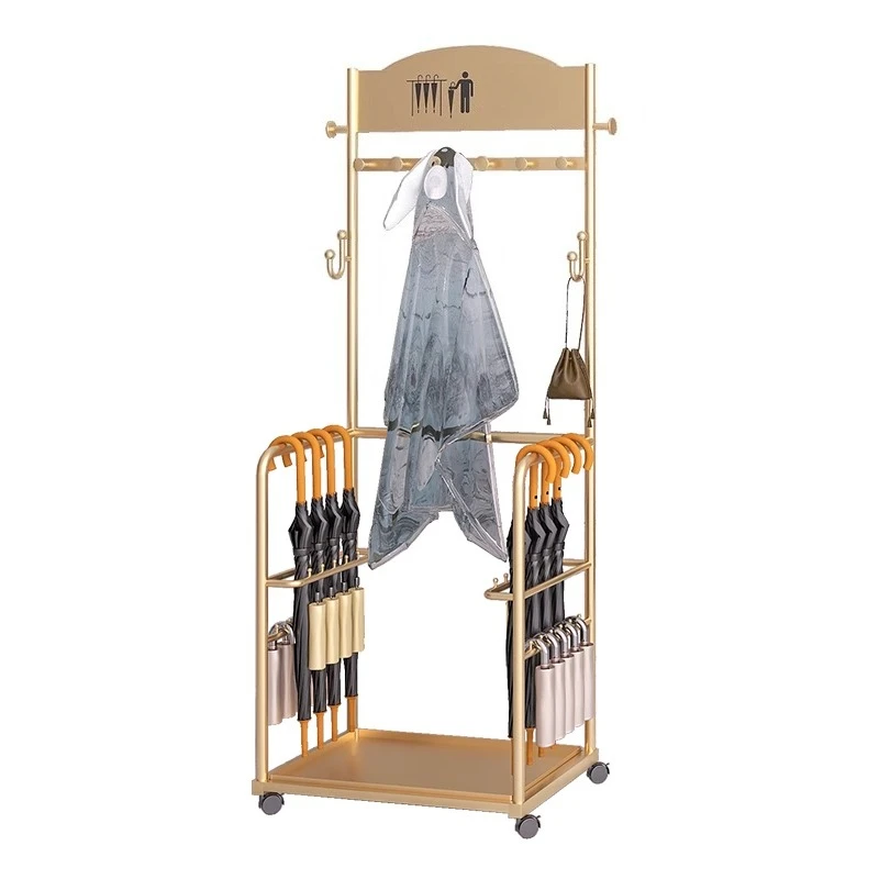 

Umbrella stand, raincoat storage school company, large-capacity commercial rain gear drain and store shelves at the door