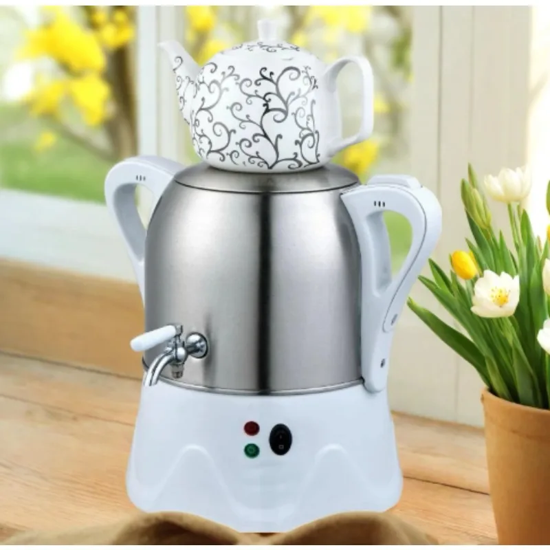 

Stainless Steel Electric Kettle Set Double Layer Insulation Turkish Mother Child Design