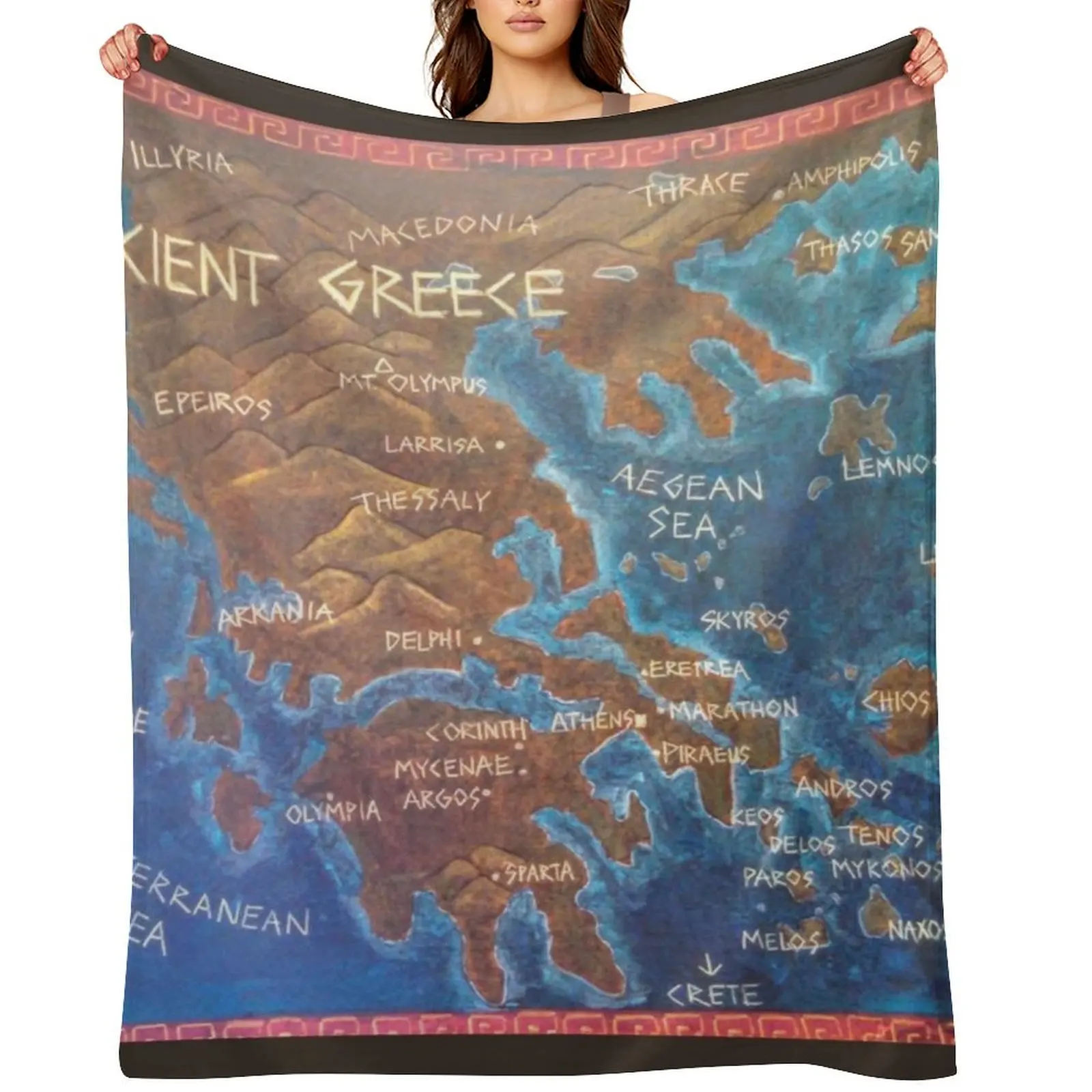 

Map of Ancient Greece Throw Blanket Weighted Bed Fashionable for sofa Thermal Blankets