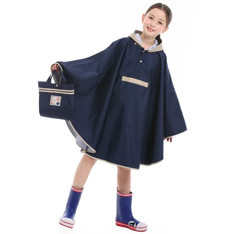 Primary School Raincoat Male Older Child 15 Years Old Waterproof Korean Children Poncho Poncho Style Students Japanese Children