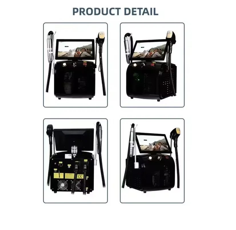 2026 2 في 1 سوبرانو تيتانيوم آيس بلاتينيوم ديود 755 808 940 1064nm 4 الطول الموجي ND YAG جهاز إزالة الشعر إزالة الشعر غير مؤلم