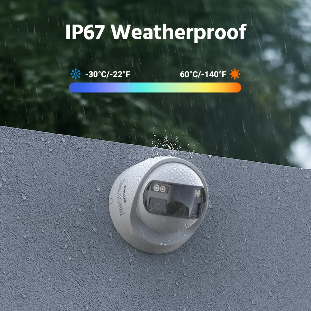 ANNKE 4K 8MP POE كاميرا مراقبة عدسة مزدوجة في الهواء الطلق poe كاميرا 1/2/4 قطعة اللون للرؤية الليلية CCTV كاميرا فيديو الأمن ل NVR