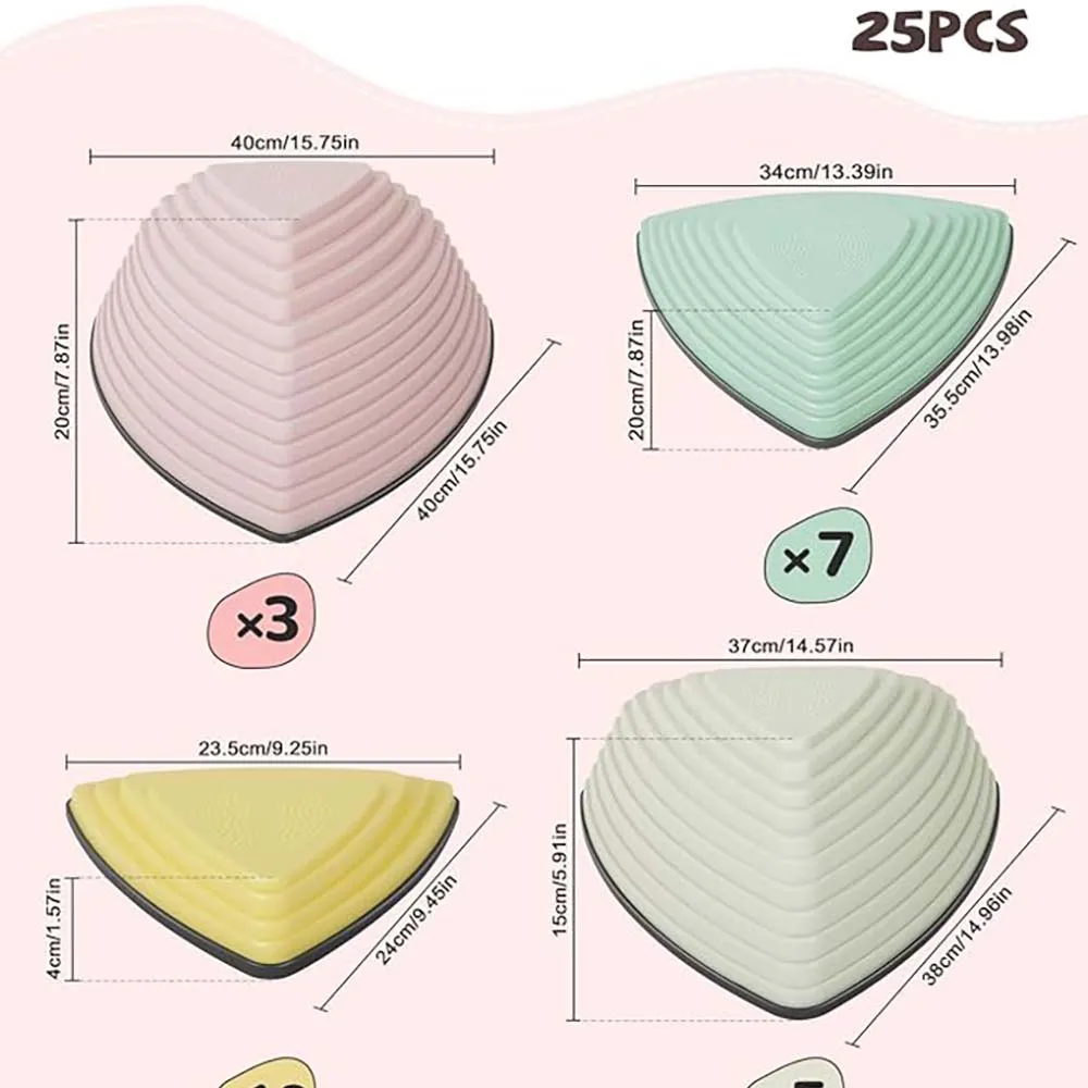 유아용 밸런스 스테핑 스톤, 여행용 가방, 실내 야외 어린이 놀이 장비, 미끄럼 방지 S, 25 개